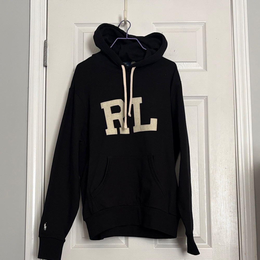 Polo by Ralph Lauren Black Hoodie with Cream Logo